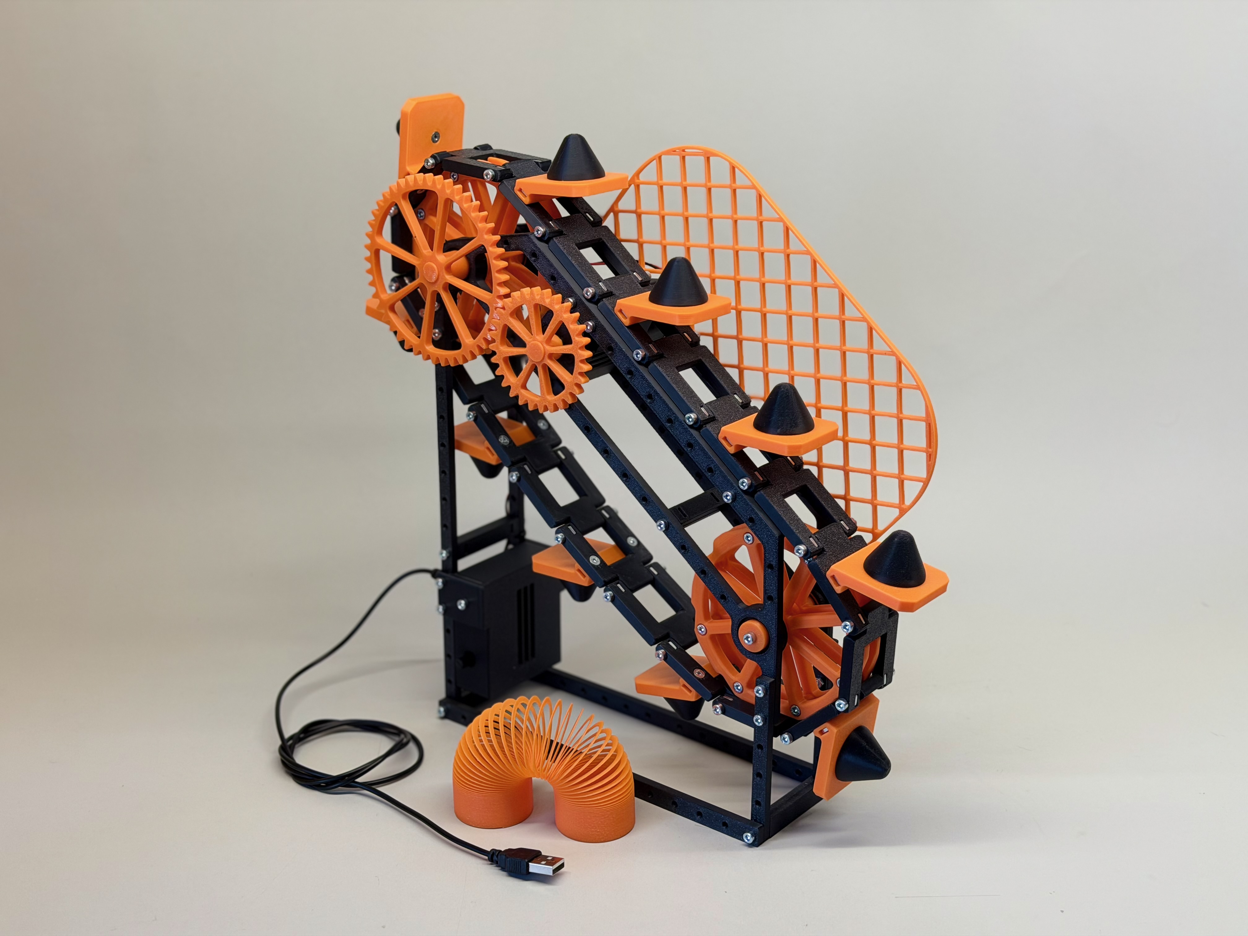 slinky escalator - orange - black