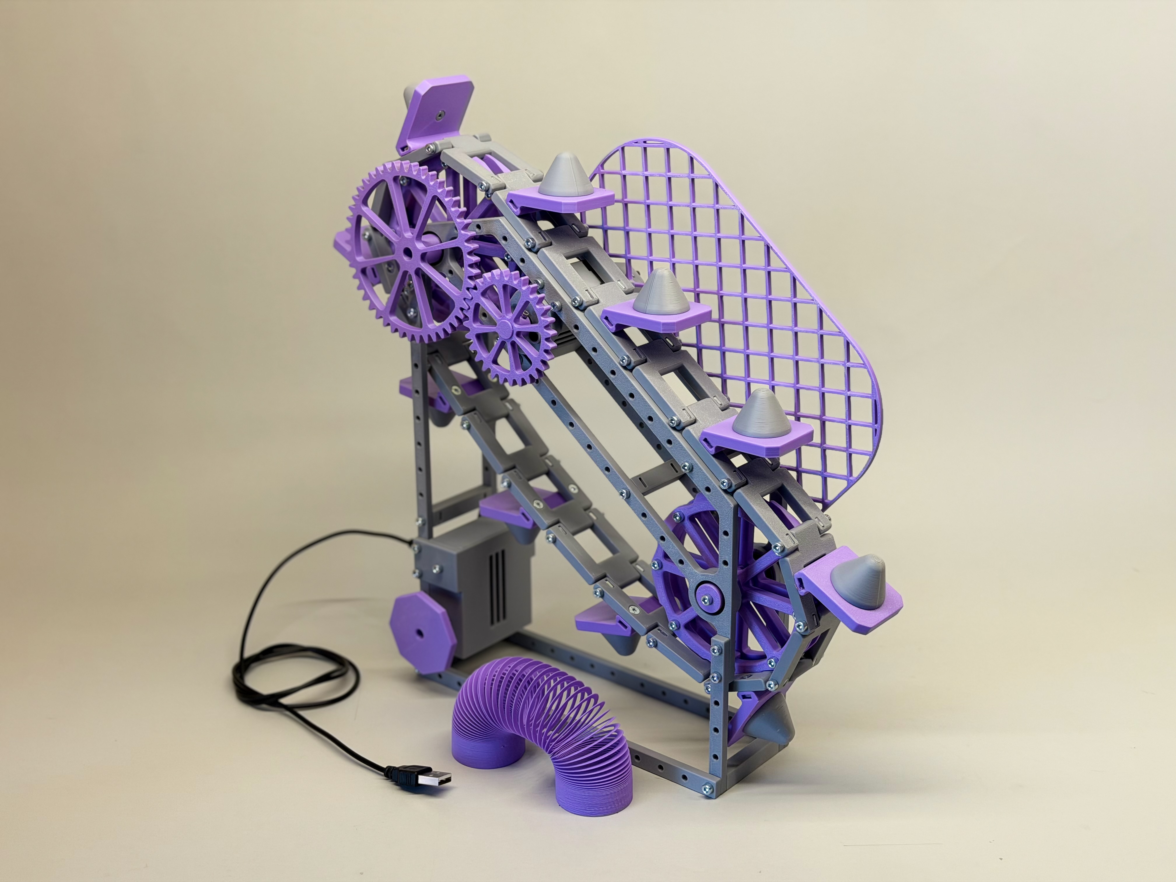 slinky escalator - purple - gray