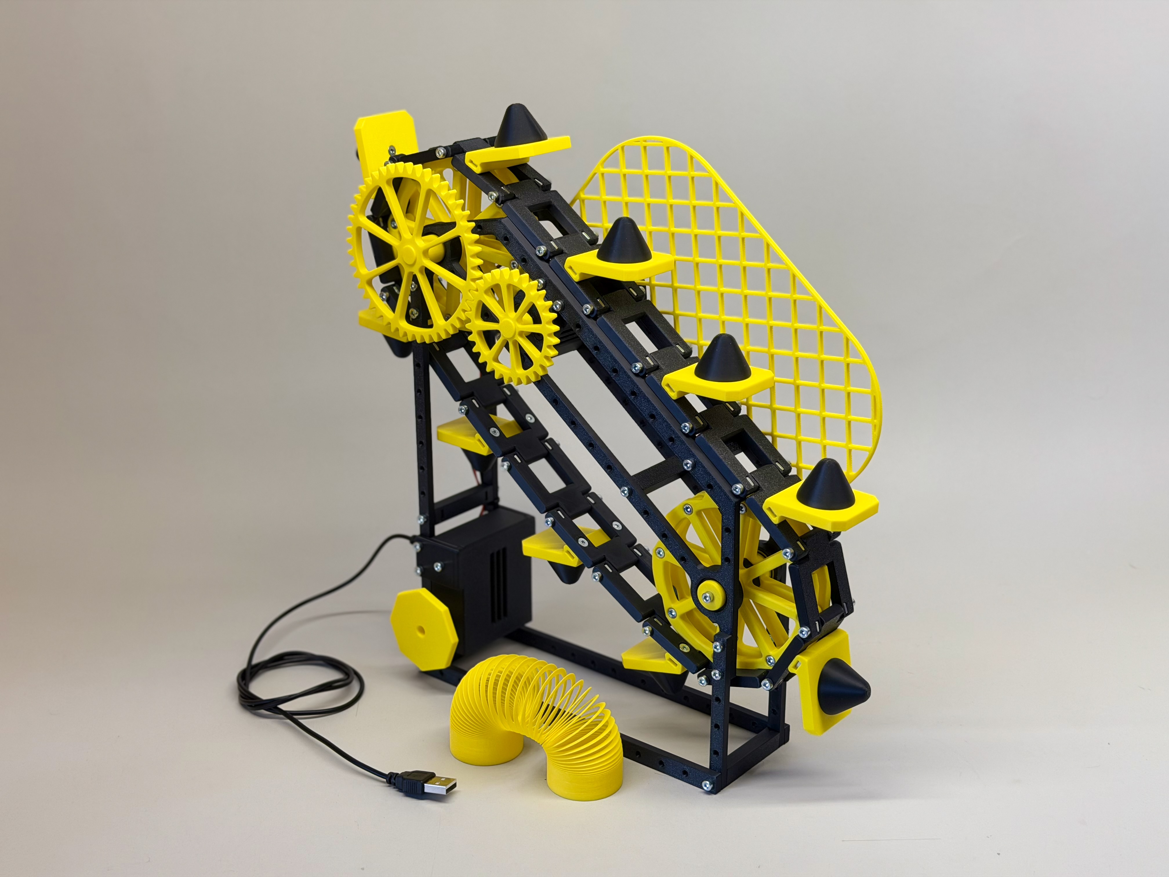 slinky escalator - yellow - black