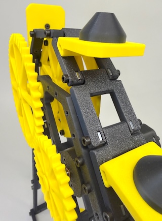 Yellow and black gears detail
